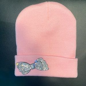 Rhinestone bow beanie